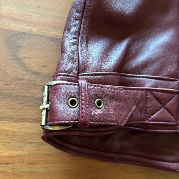 Michael kors dark red leather jacket - Picture 9 of 10